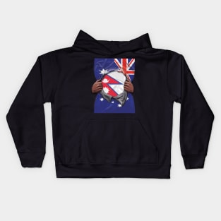 Nepal Flag Australian Flag Ripped - Gift for Nepalese From Nepal Kids Hoodie